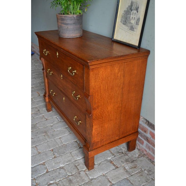 Wood Antique Oak Chest of Drawers For Sale - Image 7 of 10