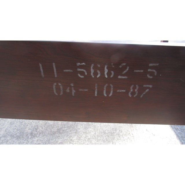 1980s Ethan Allen Queen Size Poster Bed Carved Cherry Designer Rice For Sale - Image 10 of 11