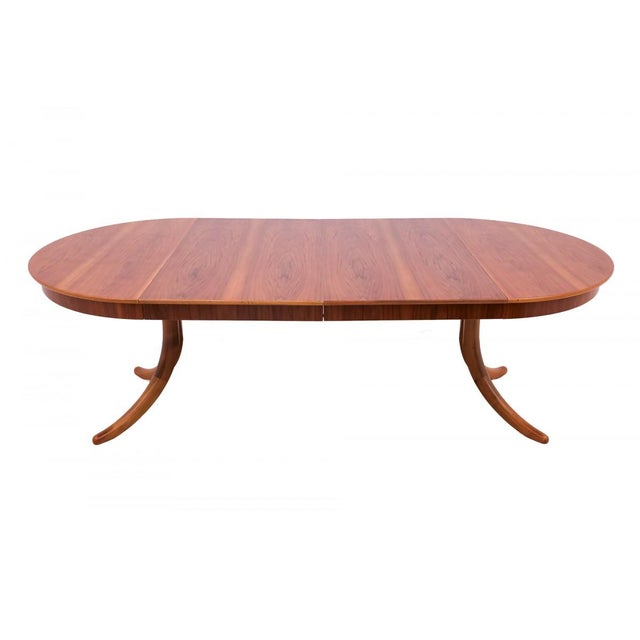 Brown Mid-Century Round Walnut Table, Germany, 1950s For Sale - Image 8 of 11