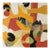 Lee Cox "Blaze" Acrylic on Canvas, Square Abstract Collage Painting in Orange, 2025 For Sale