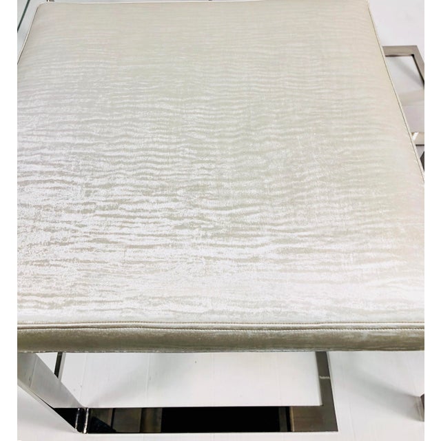 Century Furniture Contemporary Century Furniture Stainless Steel Bar Stools - Set of 4 For Sale - Image 4 of 10