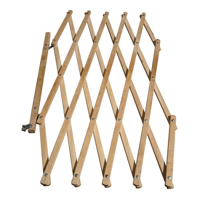 Mid Century Modern Light Wood Expandable Child/Peter Gate For Sale