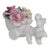 Thorley Bone China Figurine Poodle Pulling Cart of Flowers Made in England 5155b For Sale