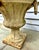 Metal Pair 19th Century White Painted Cast Iron Garden Urns With Ring Handles and Masks For Sale - Image 7 of 17