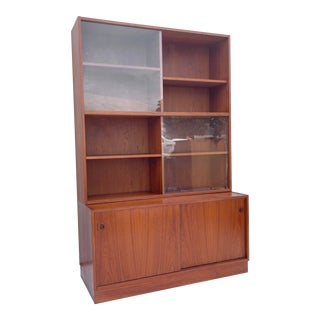 Mid-Century Teak Bookshelf With Cabinet For Sale