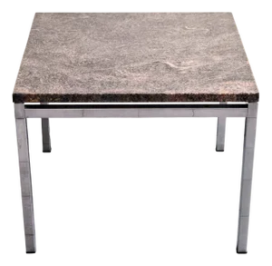 Vintage Side Table in Marble & Steel in the style of Florence Knoll, 1970s