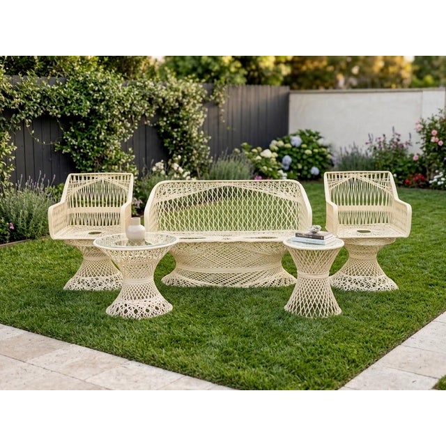 Rare to find a grouping of circa 60s Russell Woodard's spun fiberglass line in this un-painted, original well-preserved...