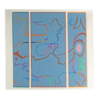 1981 Signed Abstract Mixed Media Painting by Harry Hilson For Sale