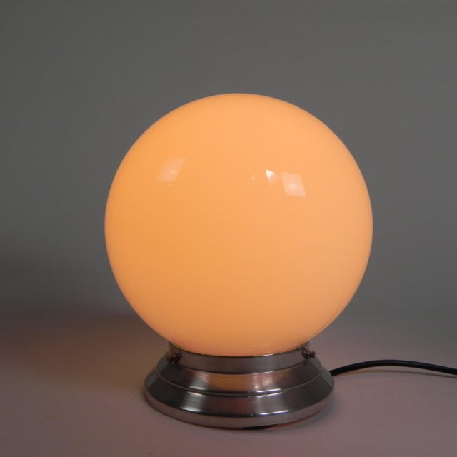 Total height: 23 cm. ø glass globe: 20 cm. height of glass globe: 18 cm. the lamp is fitted with new wiring and a large...