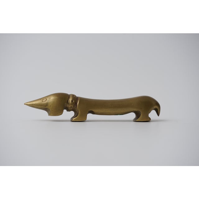 Metal Vintage Brass Bottle Opener in the shape of a Dachshund by Walter Bosse for Herta Baller, 1950s For Sale - Image 7 of 11