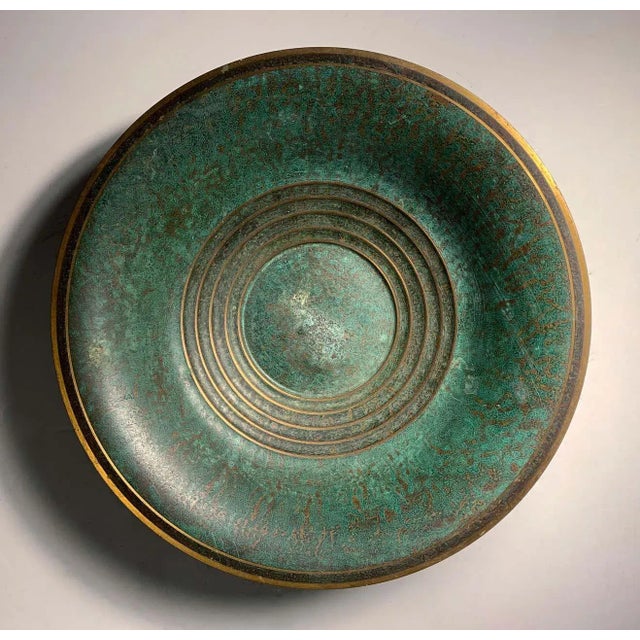 Art Deco Bronze Verdigris centerpiece bowl by Carl Sorensen.