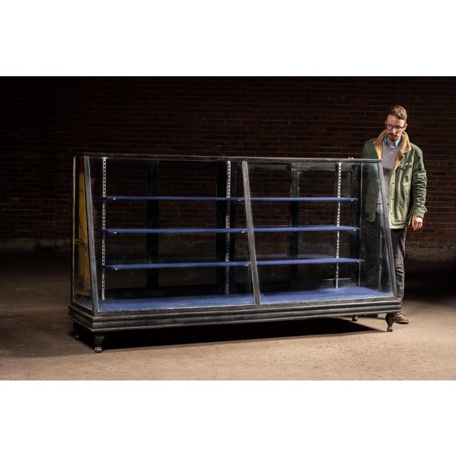 Industrial Early 20th Century Wood and Glass General Store Display Case For Sale - Image 3 of 11