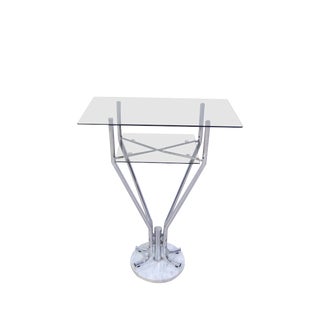 Console Table in Steel and Marble, 1970s For Sale