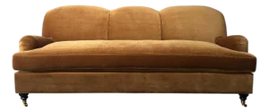 Custom Made Modern English Arm Sofa in Performance Linen Velvet