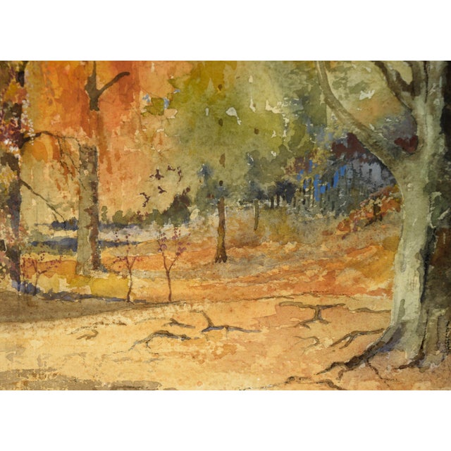 Paper Queensdown Warren, Kent - Autumn Forest Interior Landscape in Watercolor by L B H Cremer For Sale - Image 7 of 10