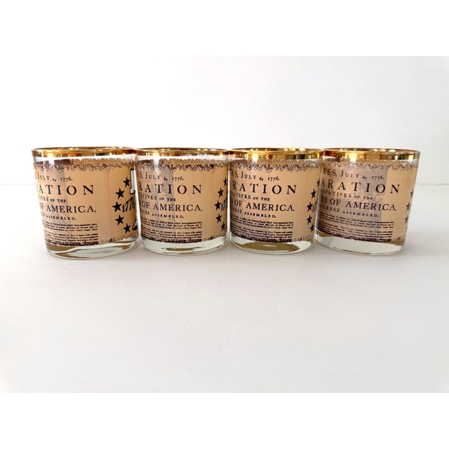 1970s 1970s Mid Century Modern Bicentennial Lowball Glasses - 4 pcs For Sale - Image 5 of 13
