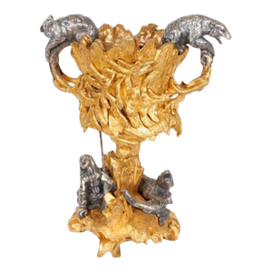 Important Ormolu and Silvered Bronze Figural Wine Cooler, Possibly Russian, 1860