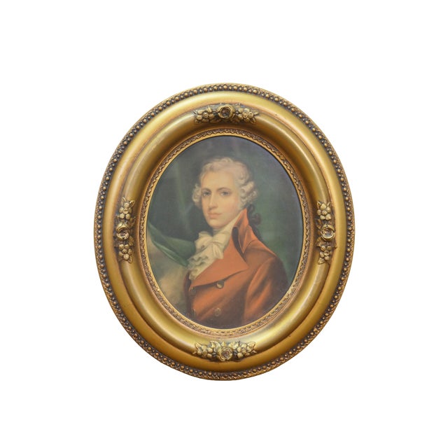 Baroque Vintage French Oval Portraits Sophie & Louis Dauphin of France 18" - Set of 2 For Sale - Image 3 of 9