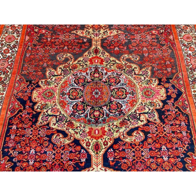 Blue Antique Malayer Rug in Wool, 1890s For Sale - Image 8 of 18