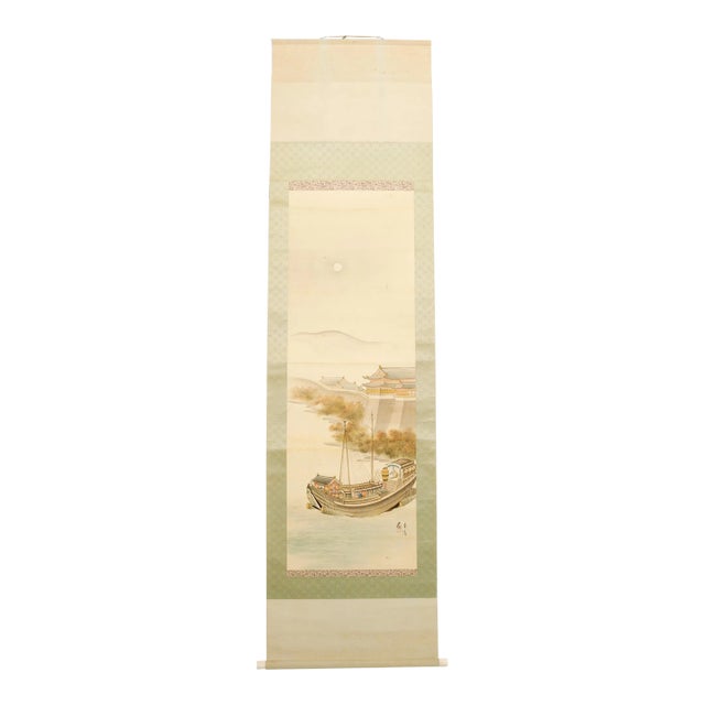 Japanese Meiji Riverside Scroll, Circa 1900 For Sale
