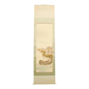 Japanese Meiji Riverside Scroll, Circa 1900