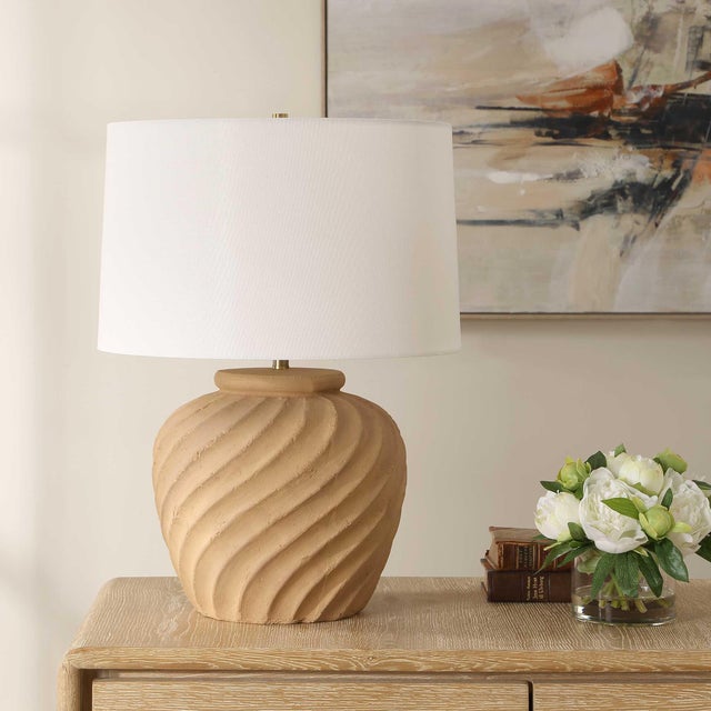 Contemporary Farai Terracotta Table Lamp For Sale - Image 3 of 7