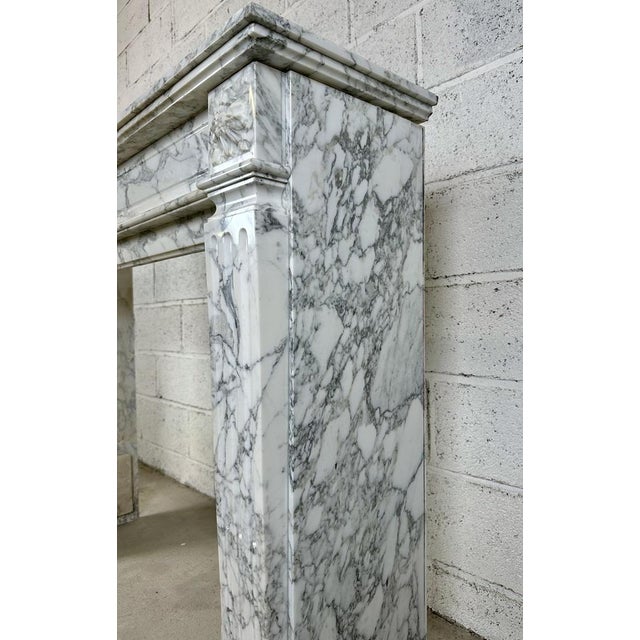 Louis XVI White Marble Chimney, 1890s For Sale - Image 13 of 17