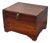 Vintage Heavy Small Traditional Style Solid Mahogany Trunk W/Lion Hardware For Sale