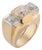 Mid 20th Century Retro French Gia 2.28 Carat Old Mine Cut Diamond 18k Yellow Gold Tank Ring, Size 4 For Sale