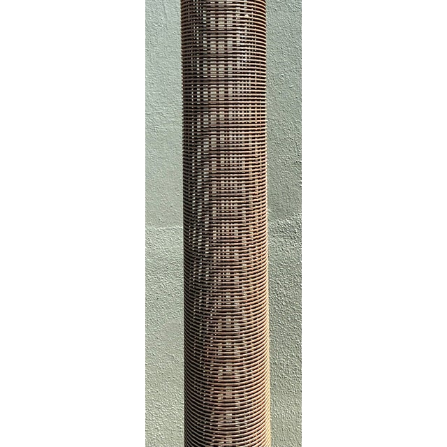 Vintage Monumental Woven Metal Floor Lamp For Sale - Image 4 of 12