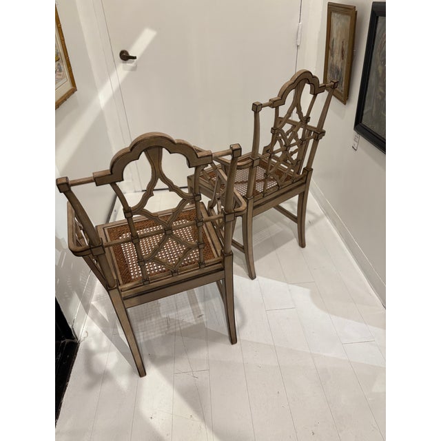 English Pair of Italian Armchairs by Patina in the Chinese Chippendale Style For Sale - Image 3 of 5