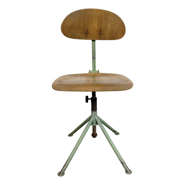 Industrial Green Workshop Chair, 1950s For Sale