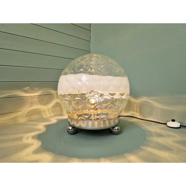 Large Table Lamp in Honeycombed Blown Glass, 1970 For Sale - Image 11 of 13
