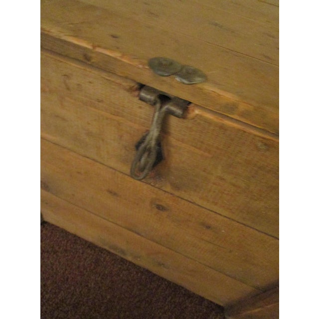 19th Century English Pine Footlocker Storage Trunk Chairish