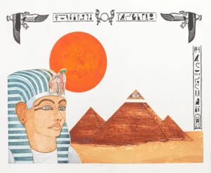 O'Brian, "The Boy King", Original Print of Egyptian Pharaoh