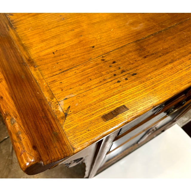 Wood Vintage 1940's Asian Wood Sideboard For Sale - Image 7 of 12