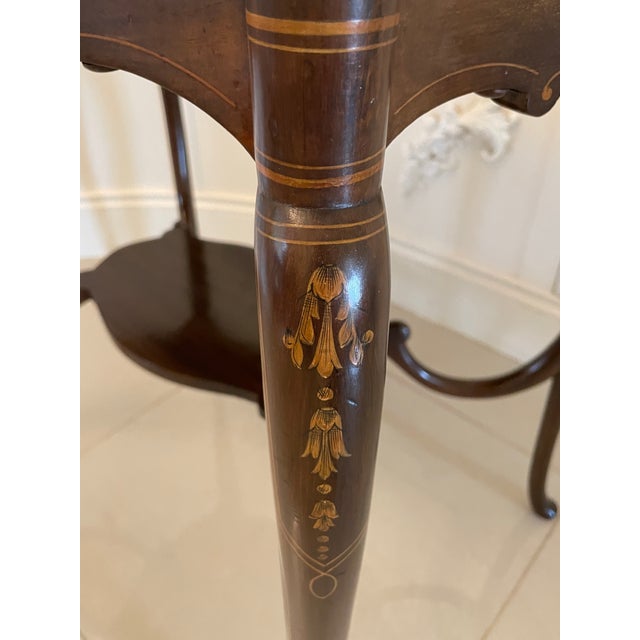 Victorian Mahogany Inlaid Shaped Centre Table, 1880s For Sale - Image 10 of 13