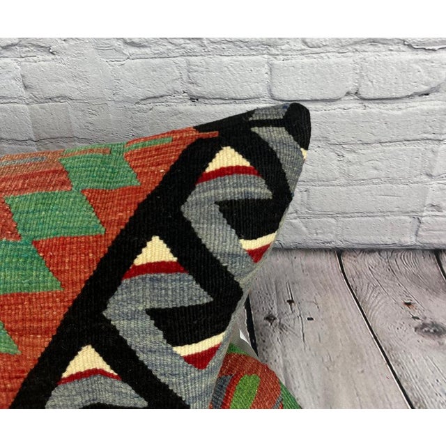 Turkish 16 x 24 Kilim Pillow Turkish Cushion Anatolian Essence Pillow Cushion Cover For Sale - Image 3 of 4