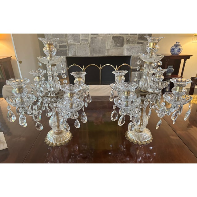 Pair of Crystal Candelabras, 19th Century For Sale - Image 9 of 12