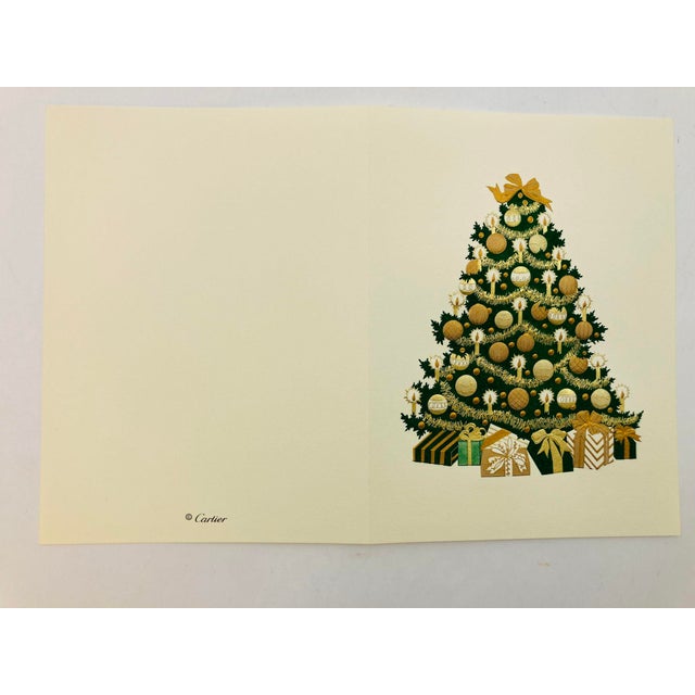 Contemporary Cartier Luxury Christmas Tree Set of 10 Stationery Cards Set Season's Greetings For Sale - Image 3 of 8