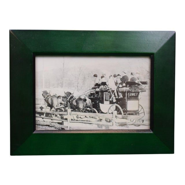 Mid 20th Century Framed B&w Photo of Comet Coaching Four-Horse Drawn Carriage For Sale