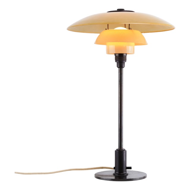 PH 3/2 Table Lamp with Yellow Painted Shades by Poul Henningsen for Louis Poulsen, 1930s For Sale