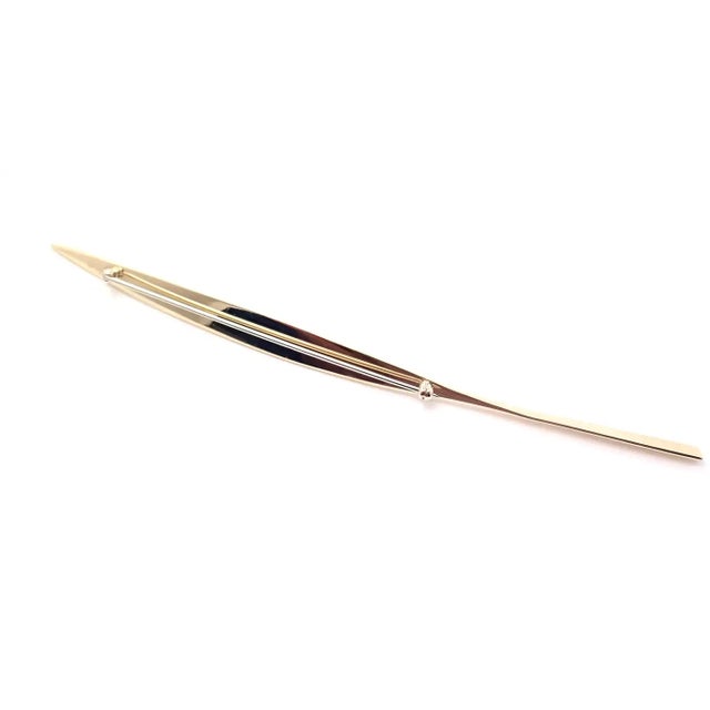 Vintage Cartier Dinh Van Yellow Gold Long Quill Brooch Pin For Sale In Philadelphia - Image 6 of 6