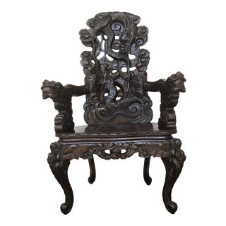Late 19th Century Dragon Armchair For Sale
