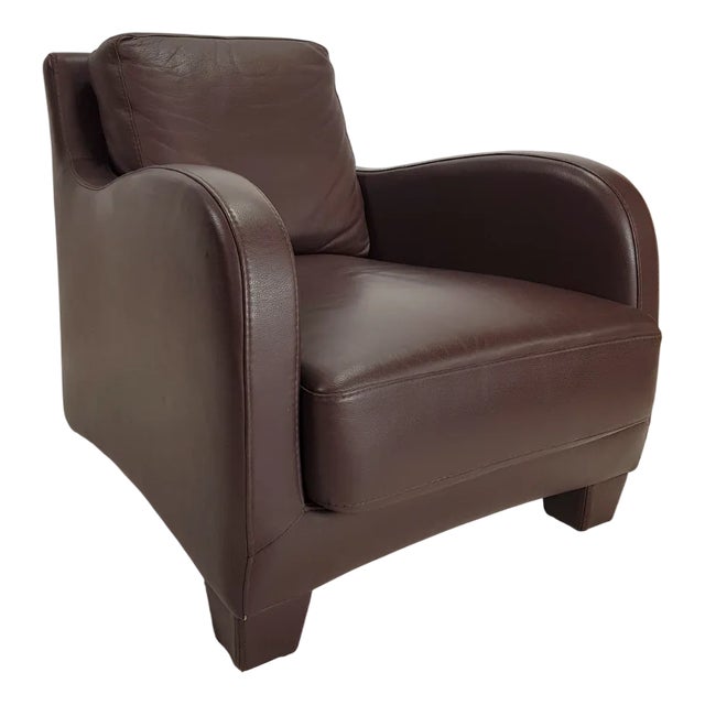 Italian Modern Brown Leather Armchair from Musa Design, 2000s For Sale