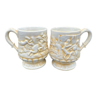 Vintage Carved Tam O'Shanter Eh the Witches Pursuit Coffee Tea Mugs Set of 2 For Sale