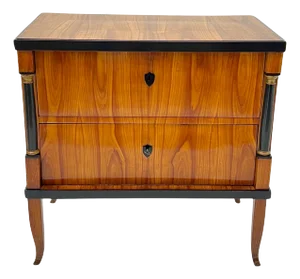 Biedermeier Chest of Drawers in Ebonized & Gilded Cherry Wood, Franconia, 1820s