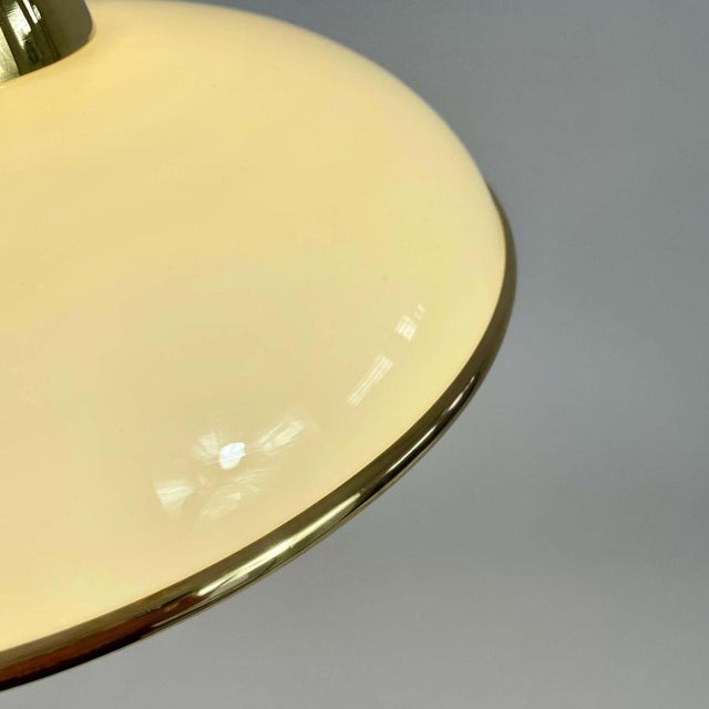 Art Deco Cream Opaline Glass and Brass Pendants, Germany 1930s, Set of 2 For Sale - Image 12 of 18