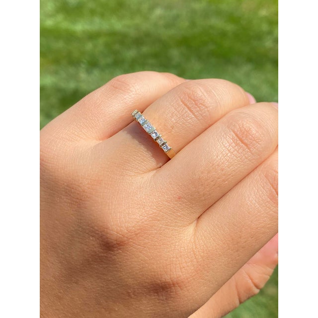 The Kerwin Road: Bar Set Princess Cut Natural Diamond Ring in Yellow Gold For Sale - Image 11 of 11