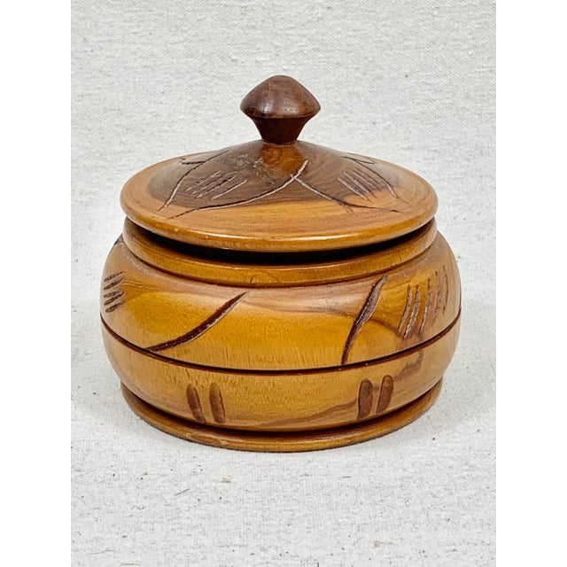 Lovely vintage wooden box. Handmade in Port Au Prince in 1978. Carved details and warm wood tones. Perfect for storage or...